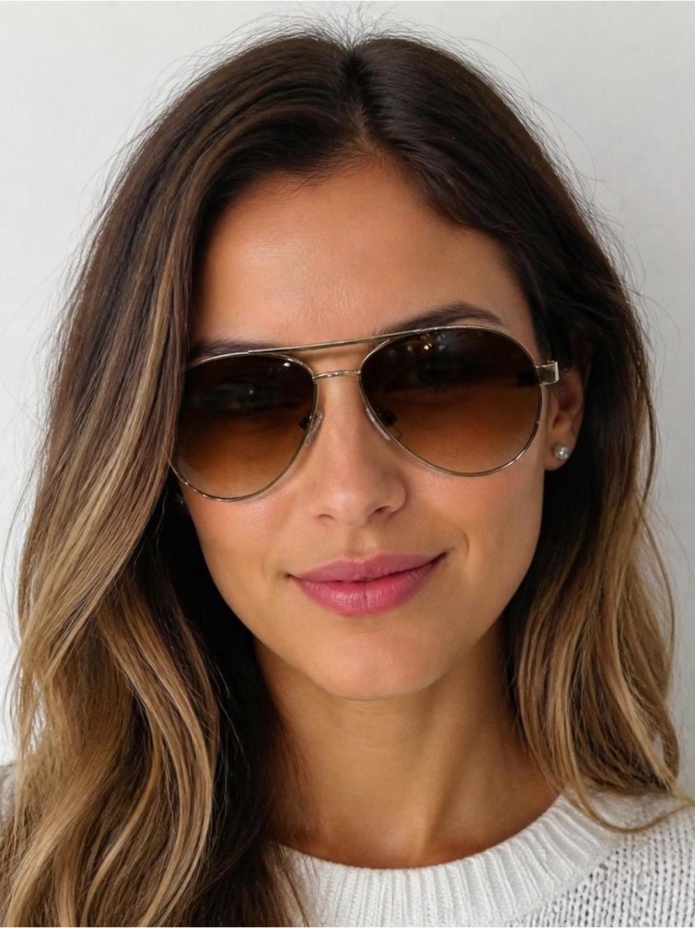 Maurices Aviator Sunglasses - Brown Gradient Lenses with Green Temples